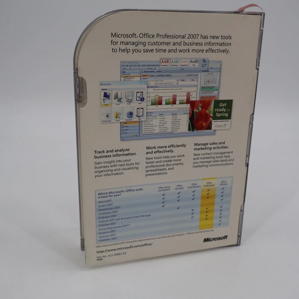 Microsoft Office Professional 2007 PC Full Version New Sealed Orange Case